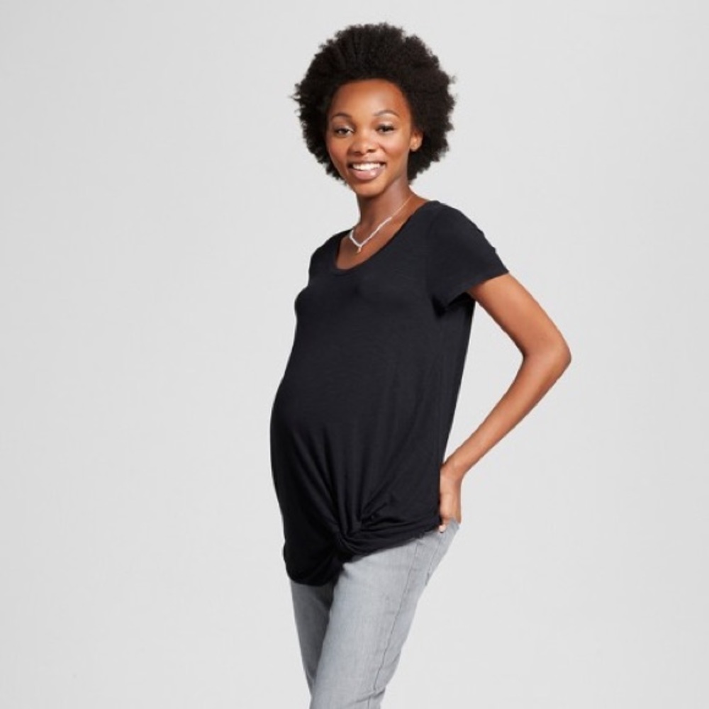 Isabel Maternity Knotted Short Sleeved Tunic Top